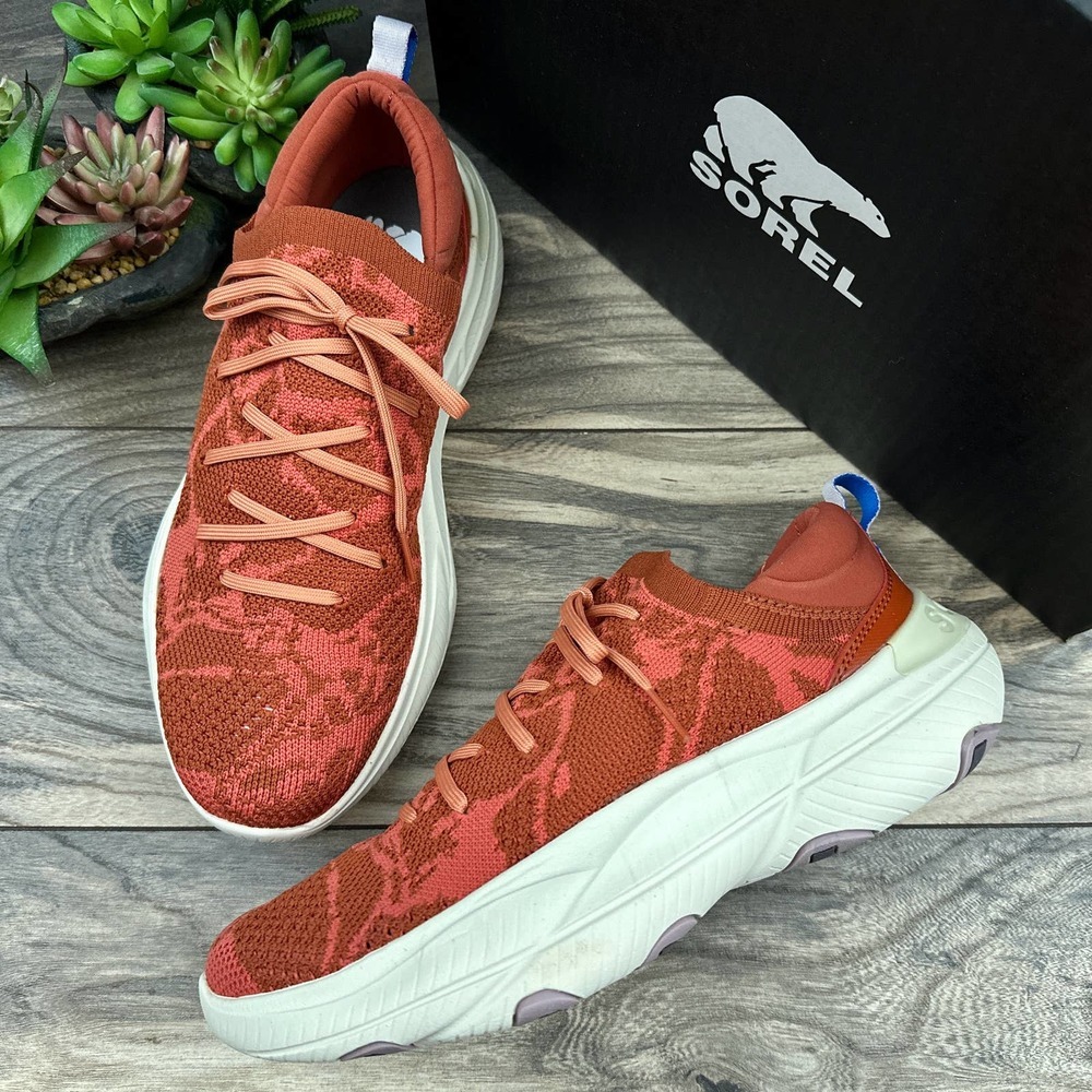 NIB Sorel Explorer 9 40 Blitz Stride Sneaker Warp Red Burnt Orange